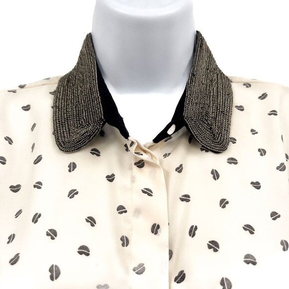 Maison Scotch & Soda Icon Novelty Lip Print Button Up Shirt Chain Collared - Picture 4 of 6